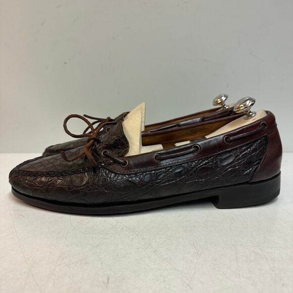 NEW HEELS Rancourt & Co. x Cole Haan Crocodile Moccasin Loafer Made in USA 12 D main image 12